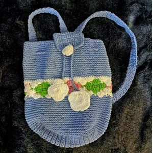 Knit Backpack Purse Tote Bag